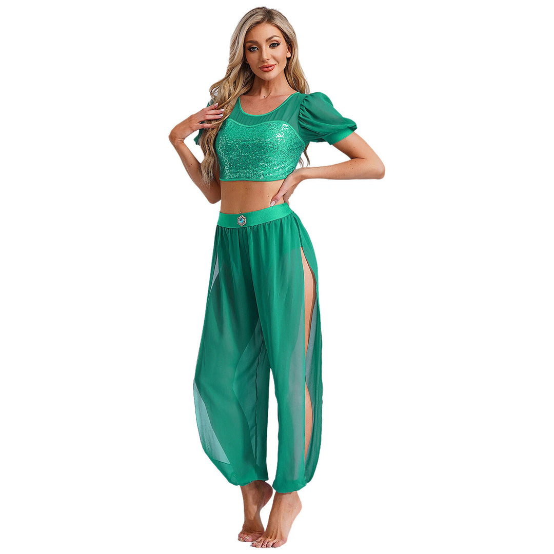 Damen Crop-Top und transparente Hose Set Echo Archiv