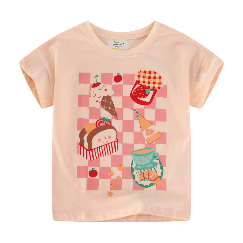 Mädchen T-Shirt mit fröhlichem Speisenmotiv Echo Archiv