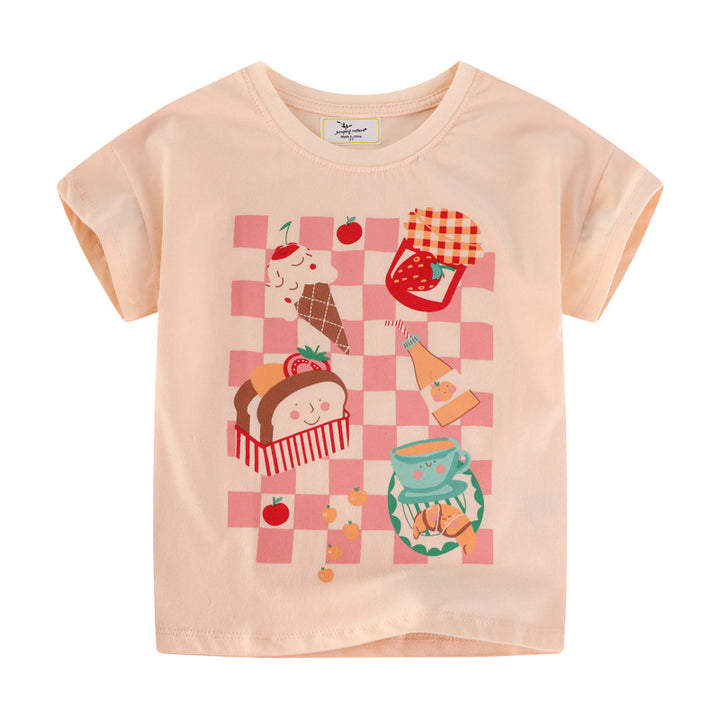 Mädchen T-Shirt mit fröhlichem Speisenmotiv Echo Archiv