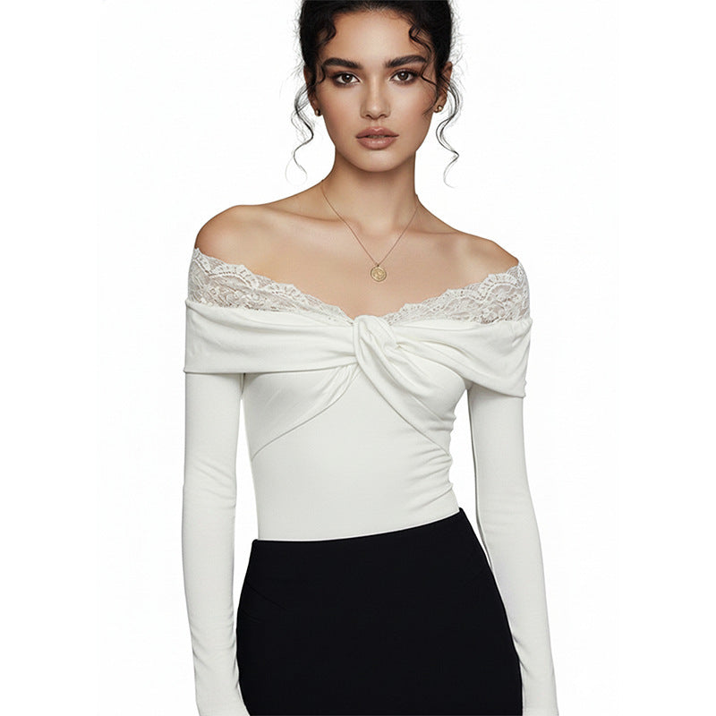Damen Eleganter Body mit Spitzenkragen Echo Archiv