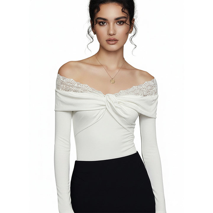 Damen Eleganter Body mit Spitzenkragen Echo Archiv