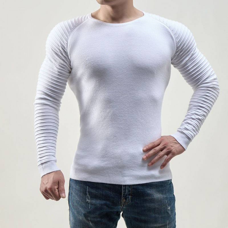 Herren Langärmliges T-Shirt mit modernen Rippstrukturen und körperbetonter Passform Echoarchiv