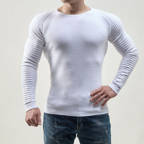 Herren Langärmliges T-Shirt mit modernen Rippstrukturen und körperbetonter Passform Echoarchiv