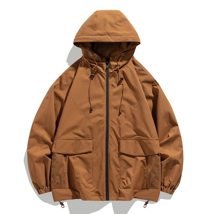 Herren Oversize Utility-Softshelljacke mit Kapuze, aufgesetzten Taschen & verstellbarem Saum Echo Archiv