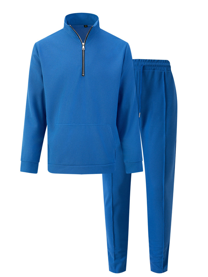 Herren Sportlicher Pullover mit Reißverschluss und bequemen Jogginghosen Echoarchiv