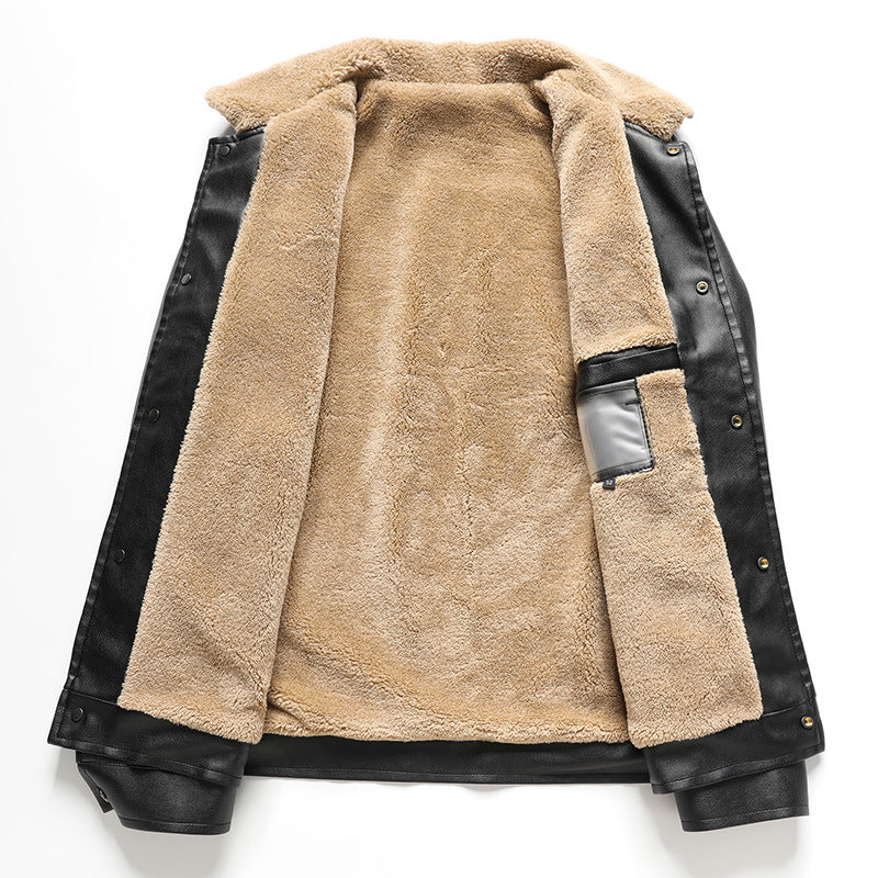Herren Kunstlederjacke mit Teddyfutter Echo Archiv