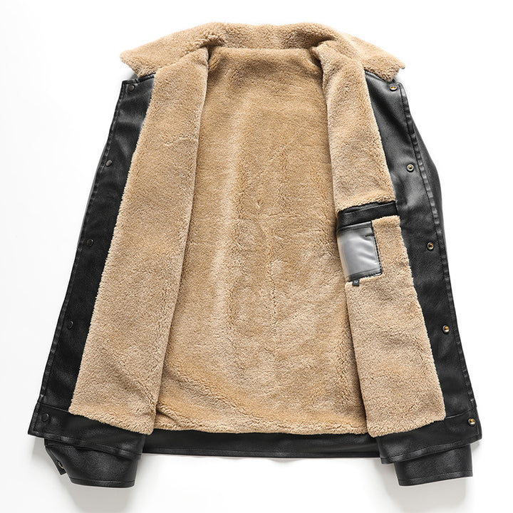 Herren Kunstlederjacke mit Teddyfutter Echo Archiv