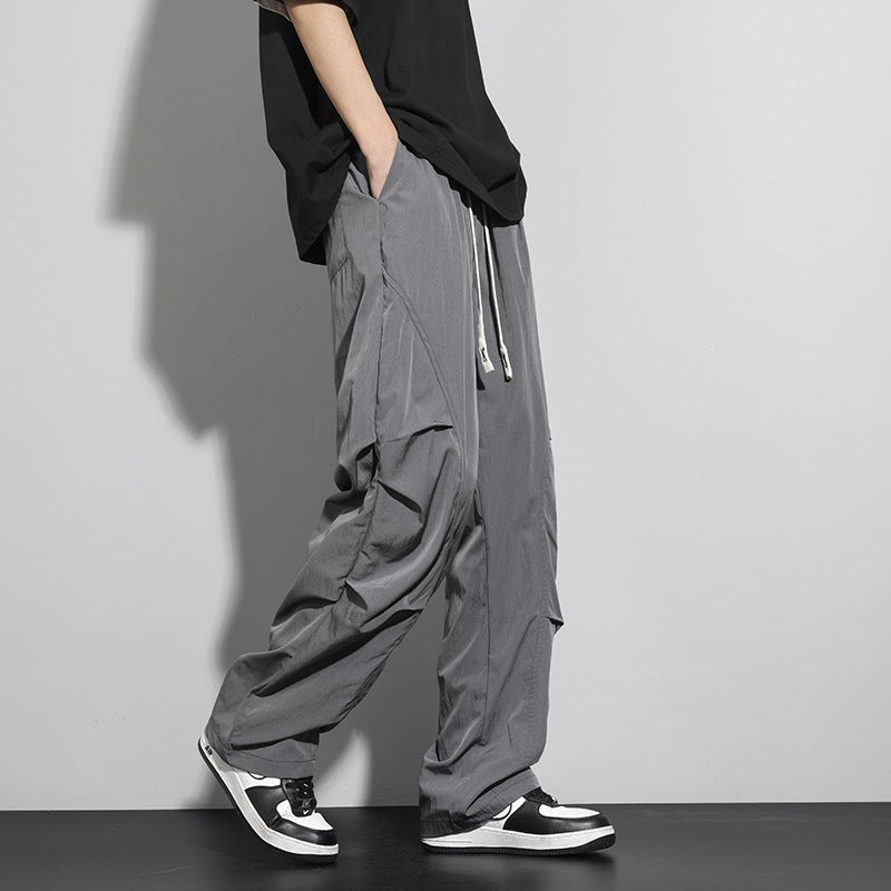 Herren Utility-Cargo-Loungehose mit Tunnelzugbund, Mehrfachtaschen & weitem Bein Echoarchiv
