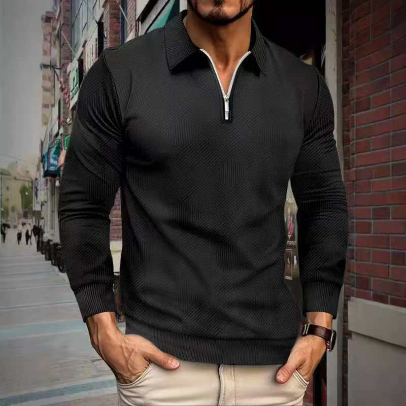 Herren Fleece-Pullover mit hohem Kragen und innovativem Strukturdesign Echoarchiv