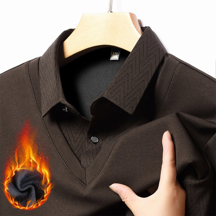 Herren modisches Langarmshirt mit strukturiertem Kragen und feuchtigkeitsregulierenden Eigenschaften Echoarchiv