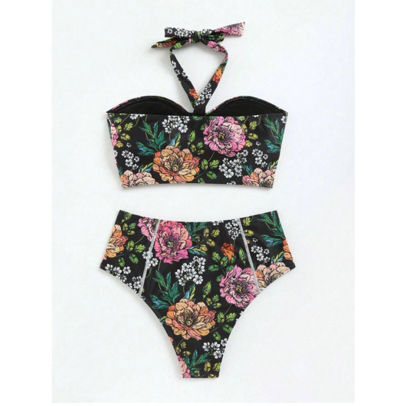 Damen Bikini-Set mit floralem Design und hoch geschnittenem Höschen Echo Archiv