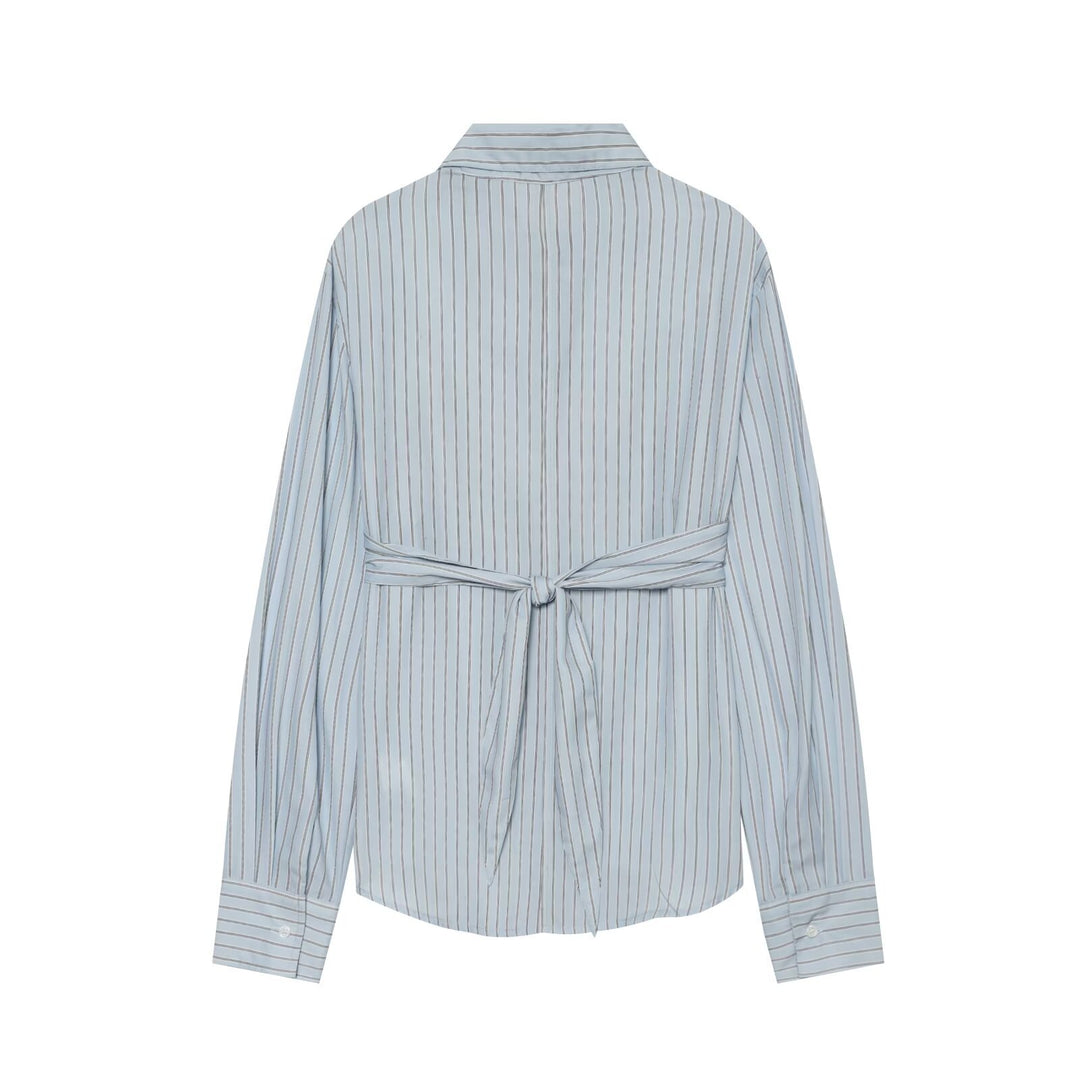 Damen Lässige Hemdbluse mit integriertem Bustier-Detail und feinem Streifenmuster Echo Archiv