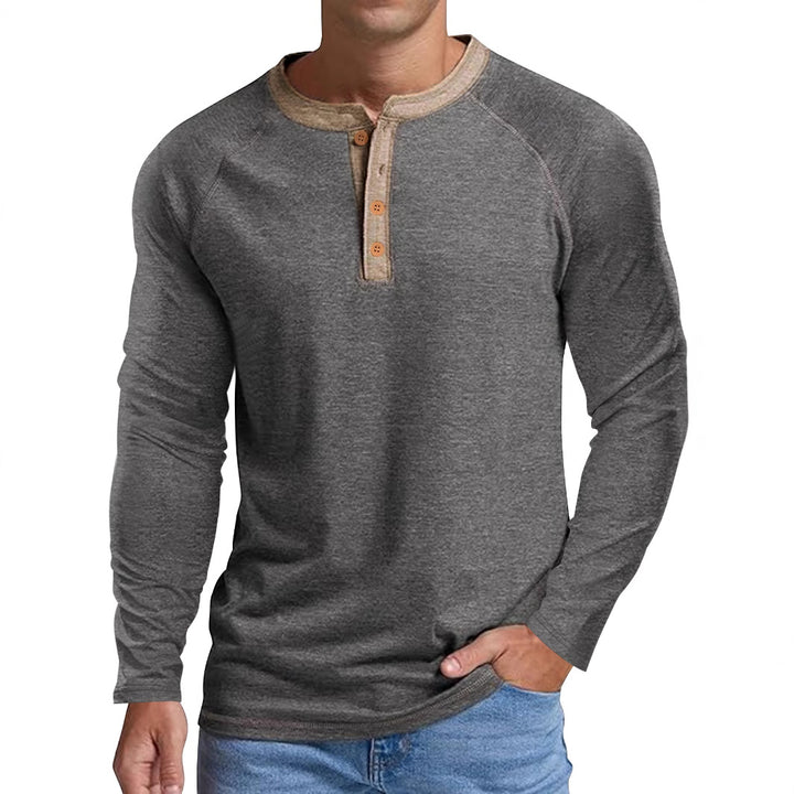 Herren Langarmshirt mit einzigartigem Knopfdesign Echoarchiv