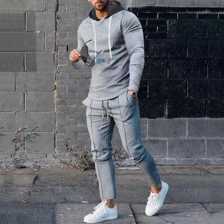 Herren sportliches Hoodie- und Jogginghose-Set mit modernem Design Echoarchiv