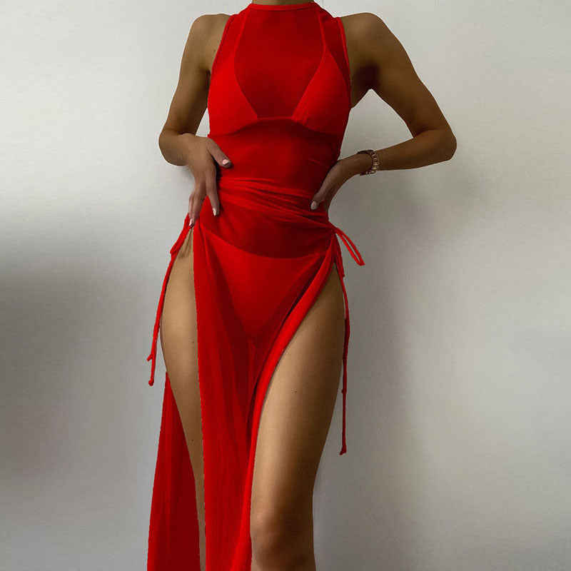 Damen Strandkleid mit verstellbaren Bändern und Raffungen Echo Archiv