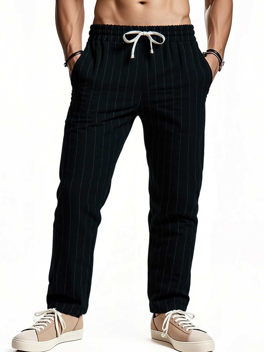 Herren komfortable Freizeithose mit gestreiftem Design Echoarchiv