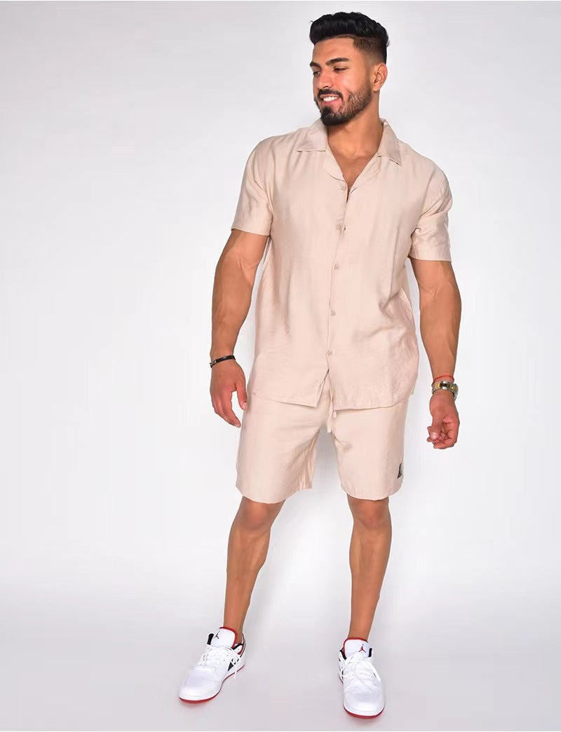 Herren Kurzarm Button-Down Hemd Set Echoarchiv
