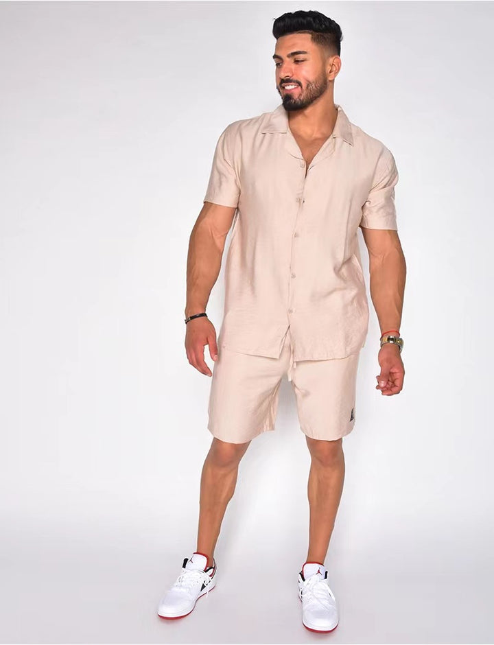 Herren Kurzarm Button-Down Hemd Set Echoarchiv