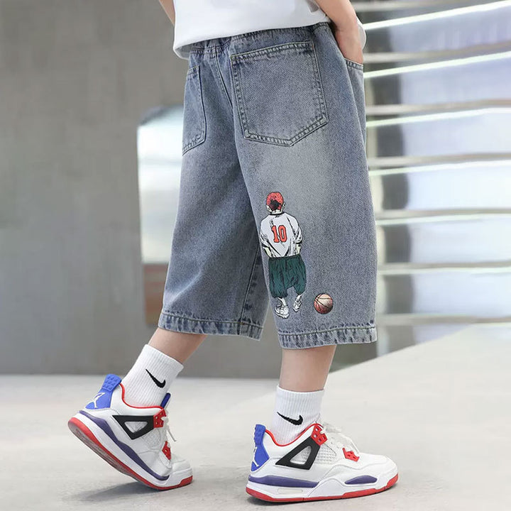 Jungen Basketball Shorts mit coolem Comic-Print Echo Archiv