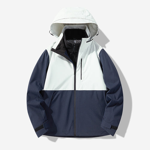 Herren Wasserdichte technische Softshell-Hybridjacke mit integriertem Fleecefutter und verstellbarer Kapuze Echo Archiv