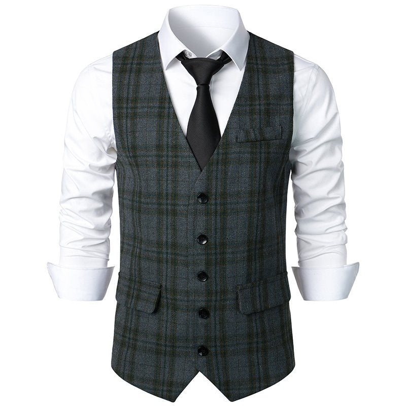 Herren klassische Karoveste mit elegante Schnitt und praktischen Taschen Echoarchiv