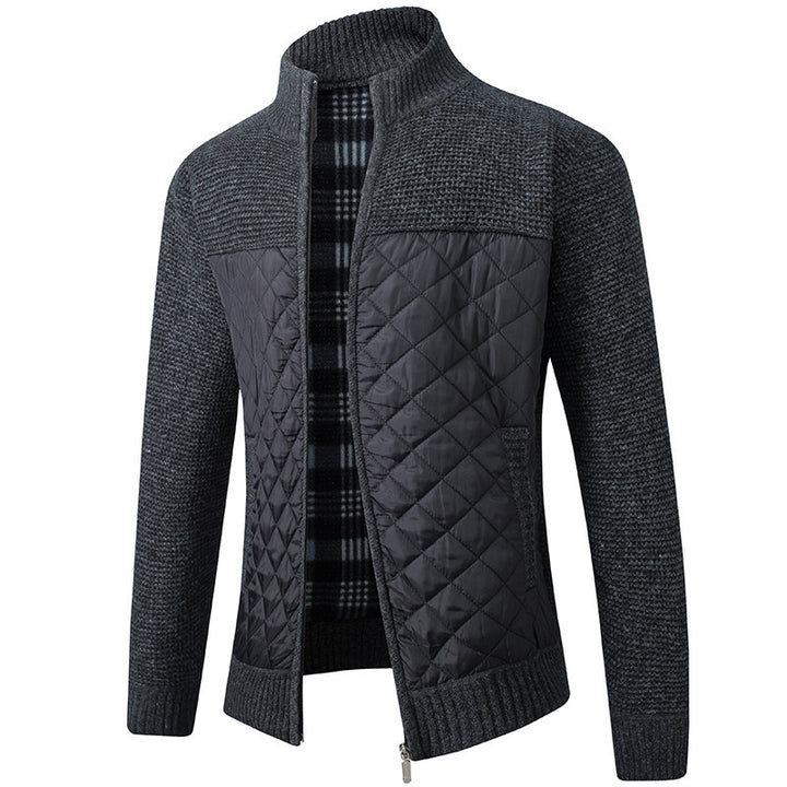 Herren Steppjacke mit Strickdetails und hohem Kragen Echoarchiv