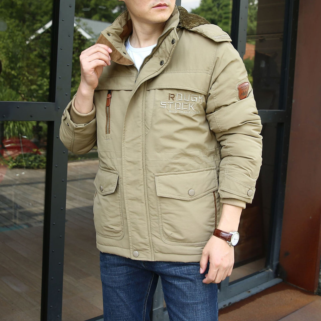 Herren isolierte Fieldparka mit Sherpa‑Kragen und Multifunktionstaschen Echoarchiv