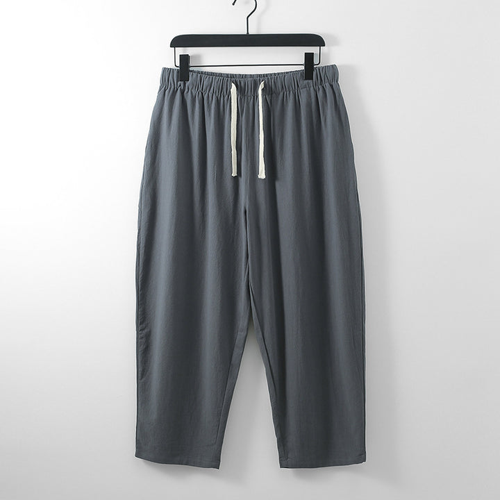 Unisex Leichte Baumwoll-Leinen Freizeithose mit elastischem Bund und Tunnelzug Echoarchiv