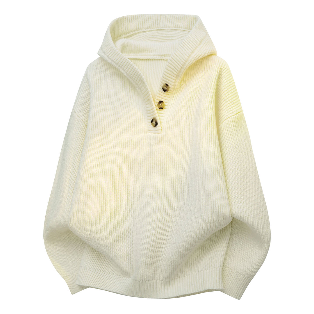 Herren Gemütlicher Hoodie mit Knopfdetails und Rippenstruktur Echo Archiv