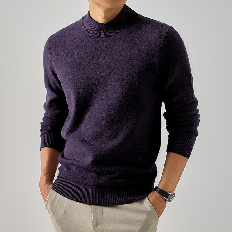 Herren Kurzer Rollkragen-Feinstrickpullover mit schmaler Silhouette Echo Archiv