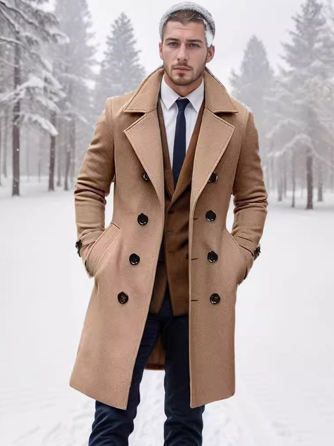 Herren eleganter Woll-Mantel Echoarchiv