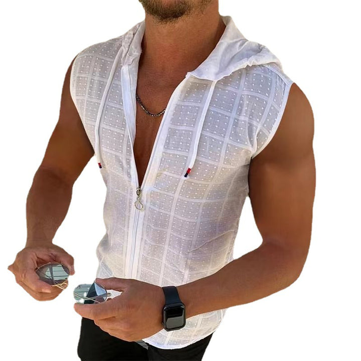 Männer ärmelloses Performance Zip Hoodie Echoarchiv