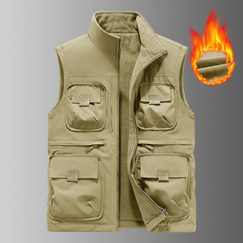 Herren Multifunktionale Thermo-Outdoorweste mit Fleece-Innenfutter und Mehrfachtaschen – Marzano