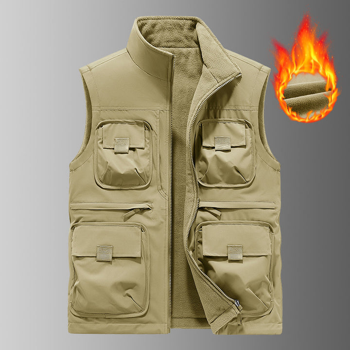 Herren Multifunktionale Thermo-Outdoorweste mit Fleece-Innenfutter und Mehrfachtaschen – Marzano