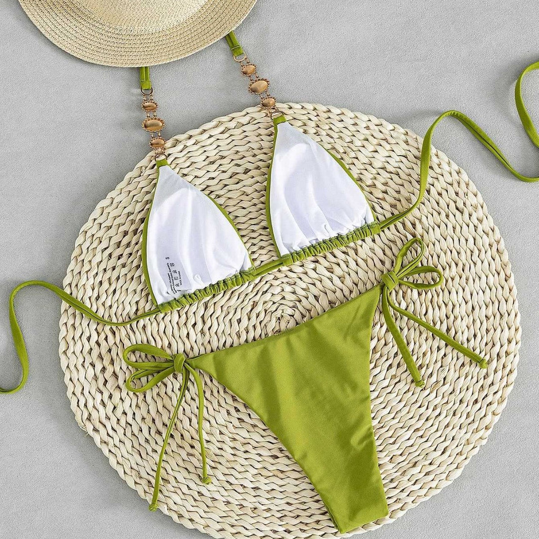 Damen Triangel-Bikini mit einzigartigen Schmuckdetails Echo Archiv