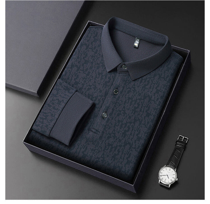 Herren elegantes Poloshirt mit strukturiertem Design Echoarchiv