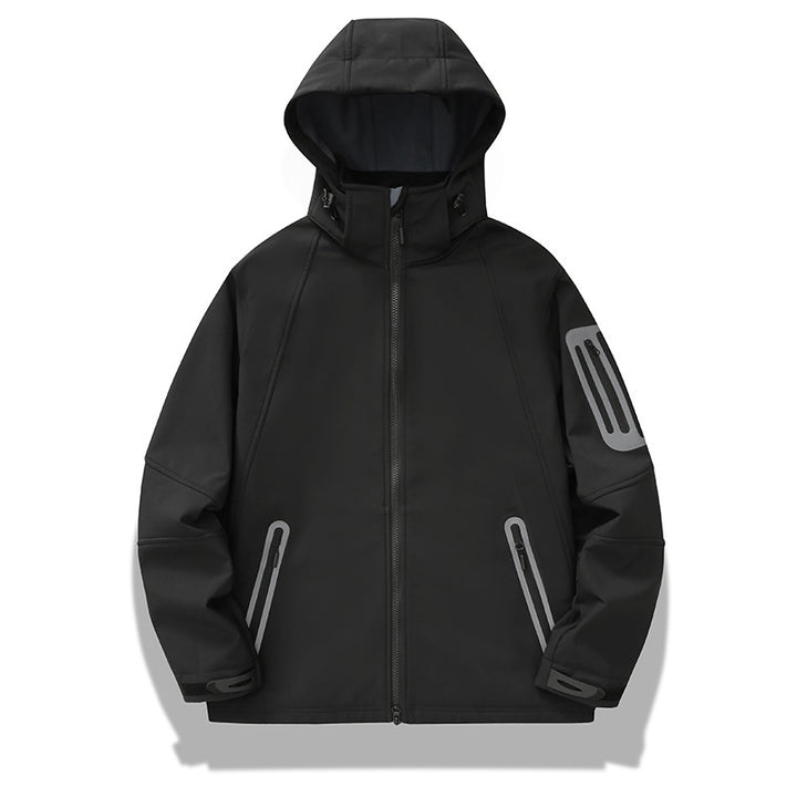 Herren Softshell‑Hybridjacke mit Kapuze, versiegelten Reißverschlüssen und ergonomischem Schnitt Echo Archiv