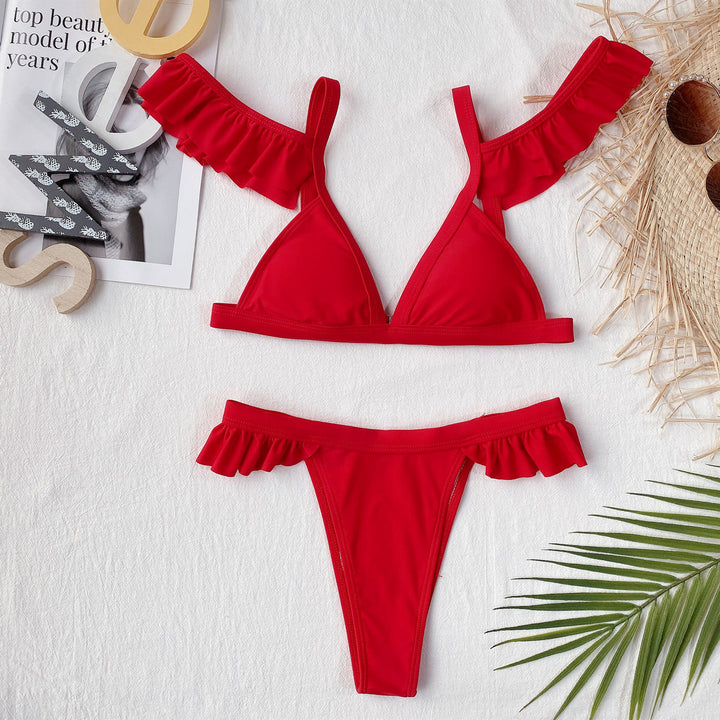 Damen Triangel-Bikini mit verspielten Rüschendetails Echo Archiv