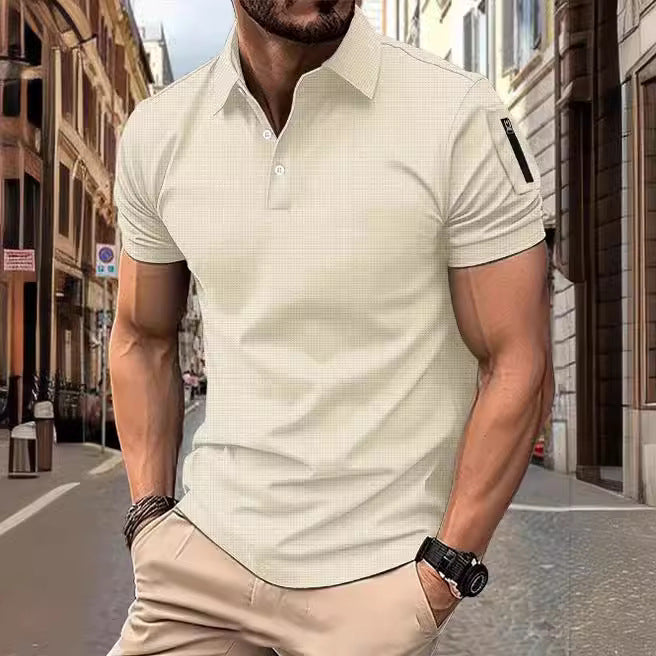 Herren Poloshirt mit modernem Muster Echoarchiv