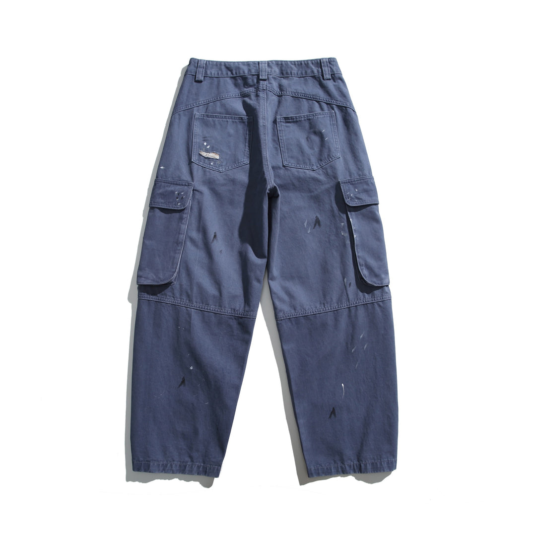 Herren Cargo-Hose im Used-Look mit Distressed-Details und aufgesetzten Klappentaschen Echoarchiv