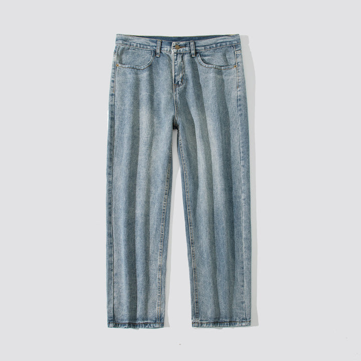 Damen Weite Straight‑Fit Jeans mit hohem Bund, umgeschlagenem Saum und leichter Vintage‑Waschung Echo Archiv