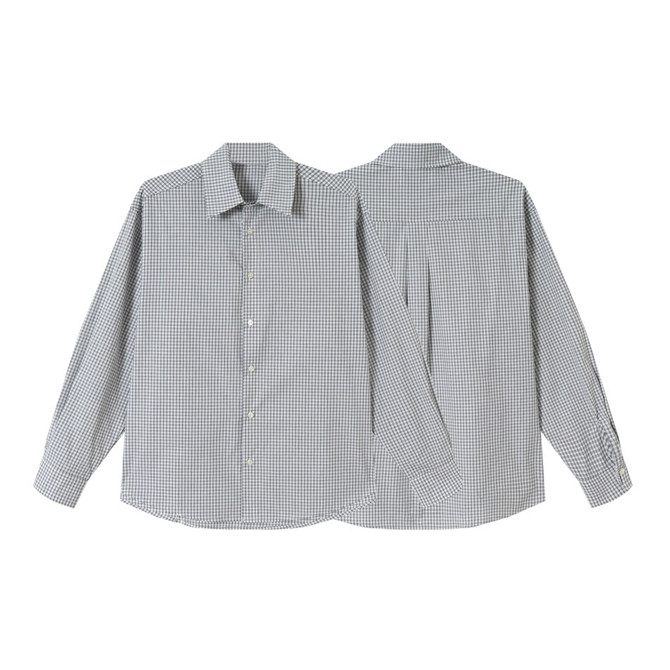 Unisex Oversized Karo-Hemd im Relaxed-Fit mit abgerundetem Saum Echoarchiv