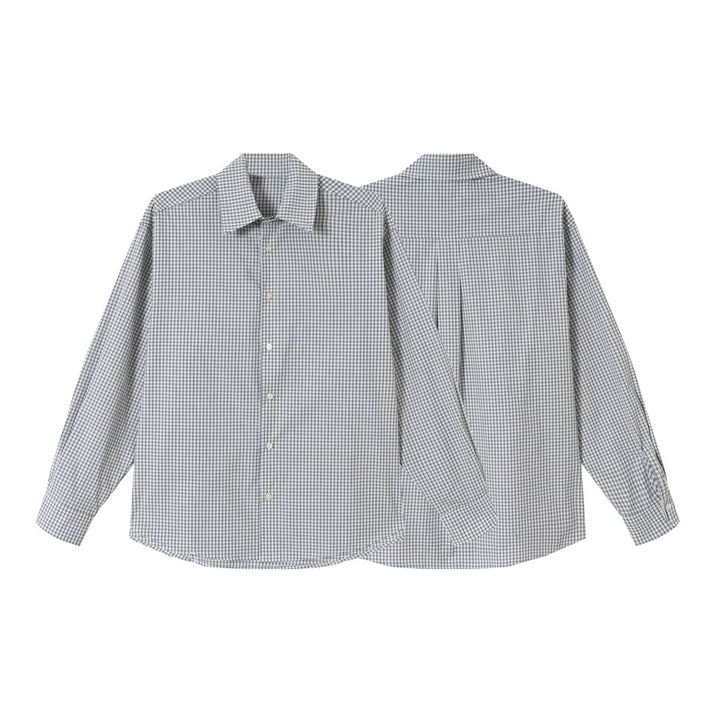 Unisex Oversized Karo-Hemd im Relaxed-Fit mit abgerundetem Saum Echoarchiv