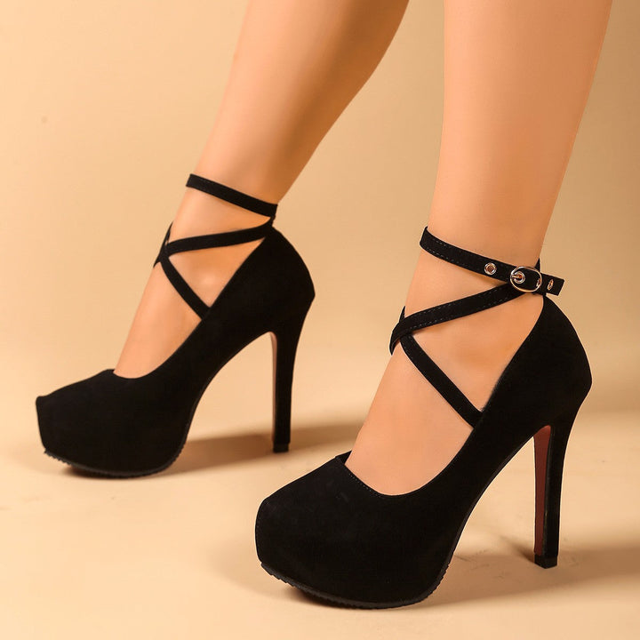 Damen High-Heels mit raffiniertem Riemendesign und geschwungenem Absatz Echoarchiv