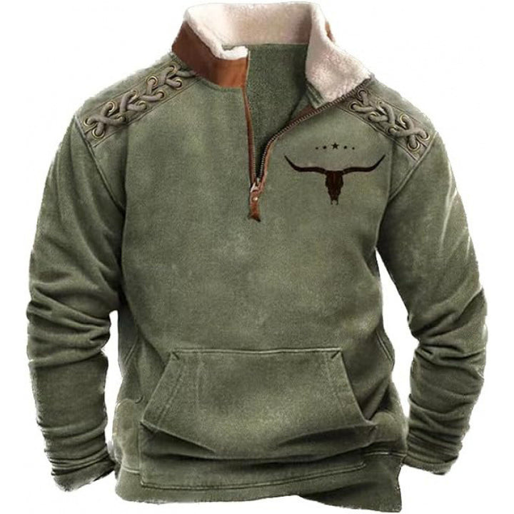 Herren Wärmender Fleece-Pullover mit Stehkragen Echoarchiv