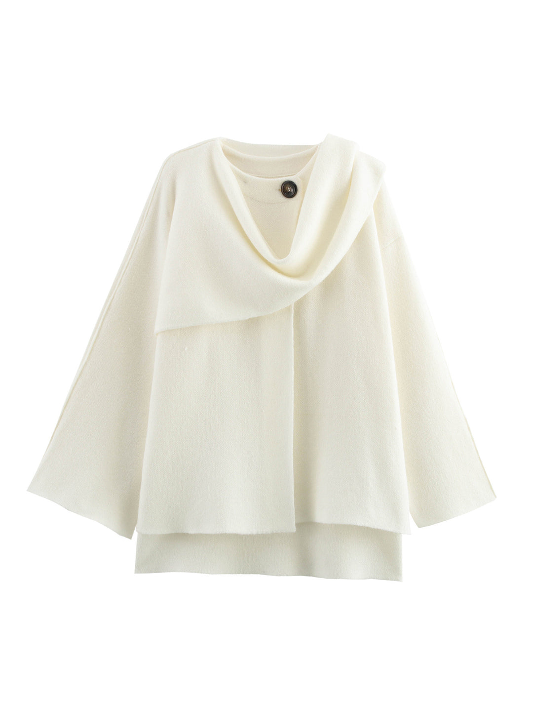 Damen Cape mit asymmetrischem Fall, Stehkragen und Wollmix Echo Archiv