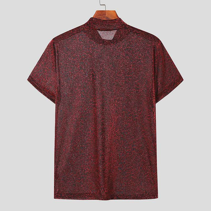 Herren Kurzarm T-Shirt mit modernem Glitzer-Design und trendiger Passform Echoarchiv