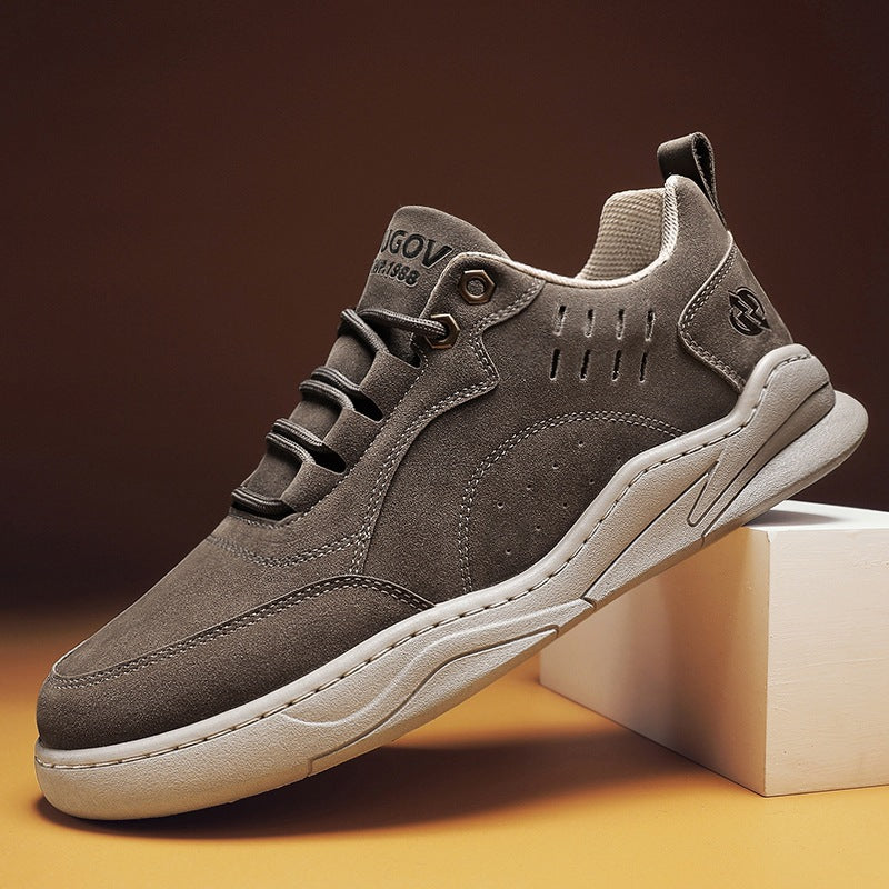 Herren Veloursleder-Freizeit-Sneaker mit gepolstertem Komfortfußbett und rutschfester Gummisohle Echoarchiv