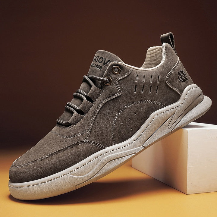Herren Veloursleder-Freizeit-Sneaker mit gepolstertem Komfortfußbett und rutschfester Gummisohle Echoarchiv
