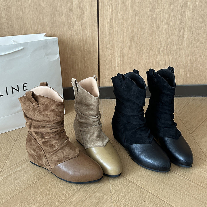Damen Modische Stiefeletten mit schickem Falten-Design Echo Archiv